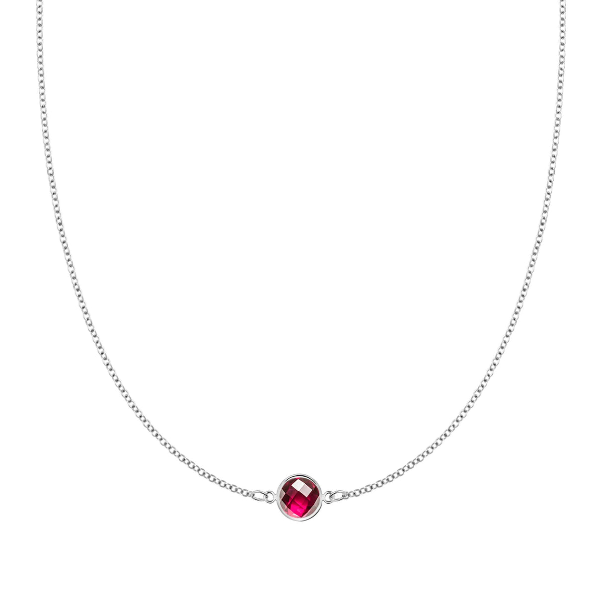 Grand 1 Ruby Necklace in 14k Gold (July)