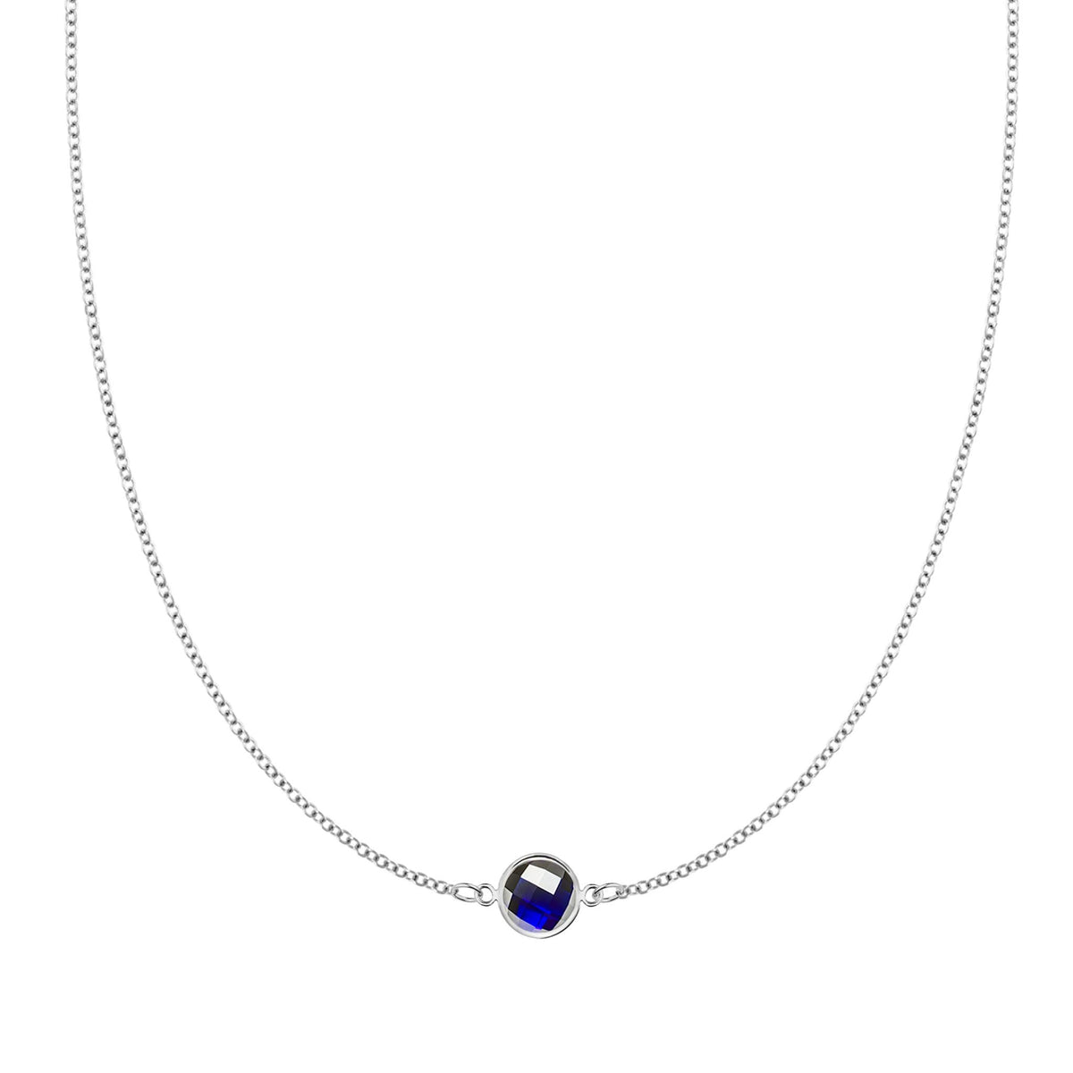 Grand 1 Sapphire Necklace in 14k Gold (September)