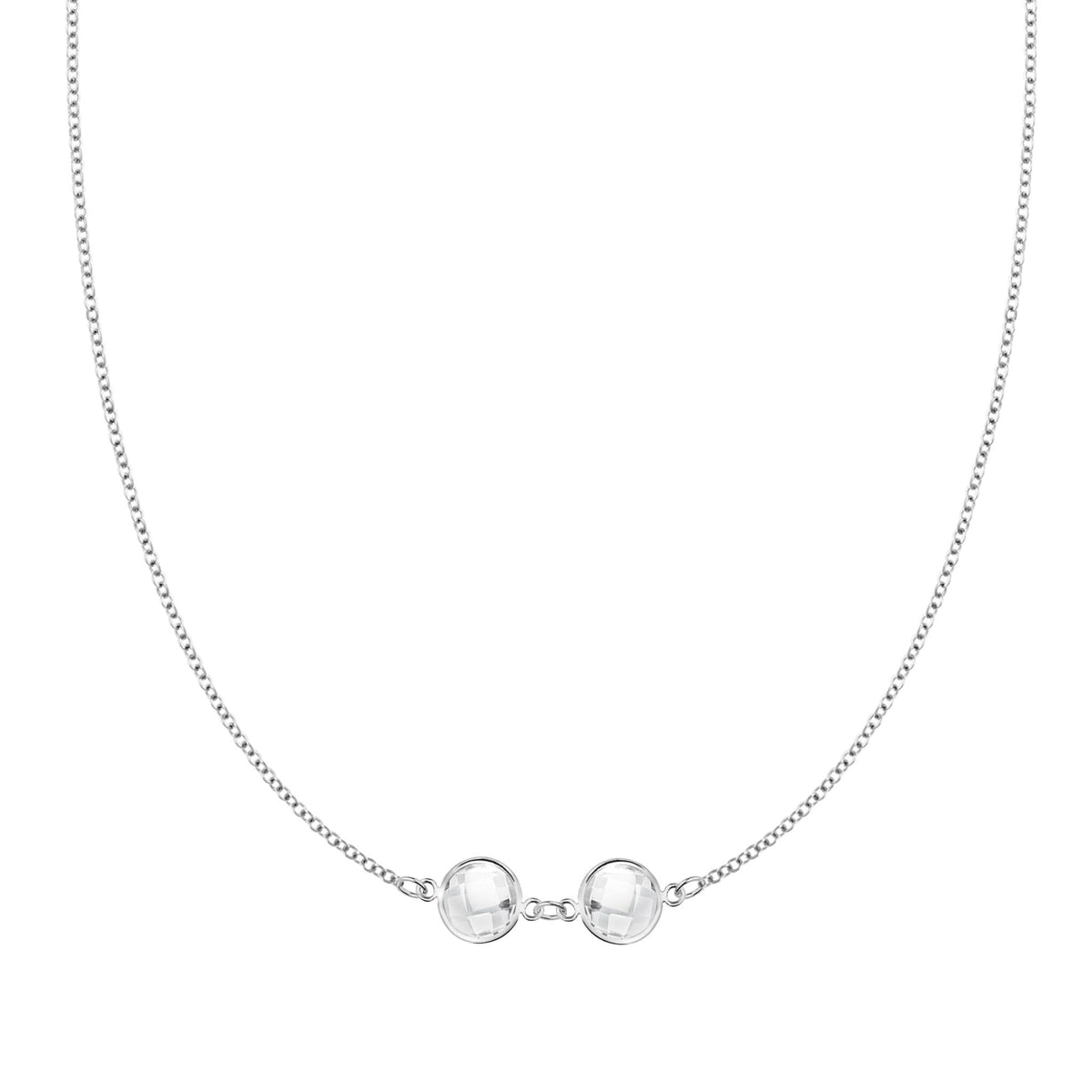 Grand 2 Connected Birthstone Necklace in 14k Gold