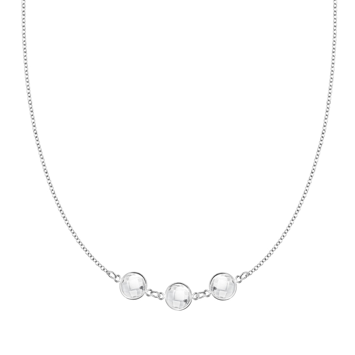 Grand 3 Connected Birthstone Necklace in 14k Gold