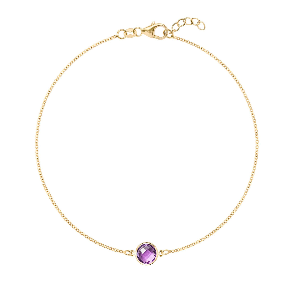 Grand 1 Amethyst Bracelet in 14k Gold (February)