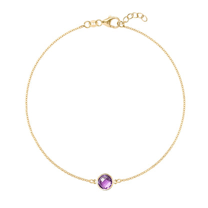 Grand 1 Amethyst Bracelet in 14k Gold (February)