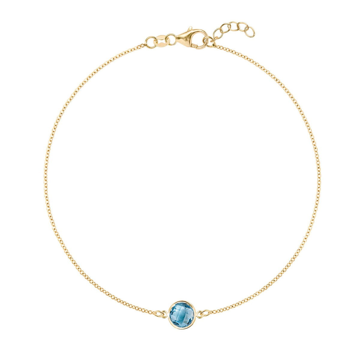 Grand 1 Nantucket Blue Topaz Bracelet in 14k Gold (December)