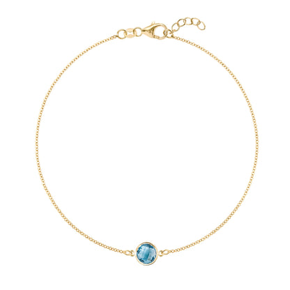 Grand 1 Nantucket Blue Topaz Bracelet in 14k Gold (December)