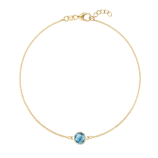 Grand 1 Nantucket Blue Topaz Bracelet in 14k Gold (December)