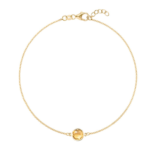 Grand 1 Citrine Bracelet in 14k Gold (November)