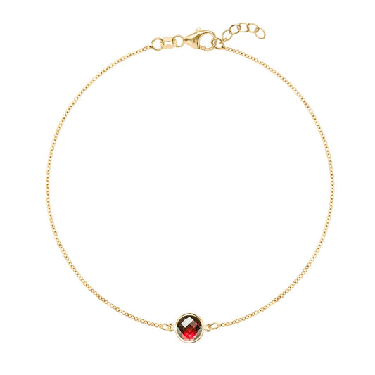 Grand 1 Garnet Bracelet in 14k Gold (January)