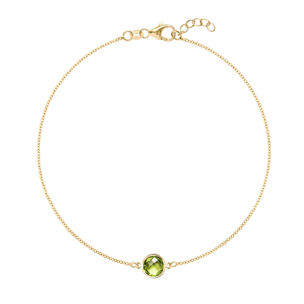 Grand 1 Peridot Bracelet in 14k Gold (August)