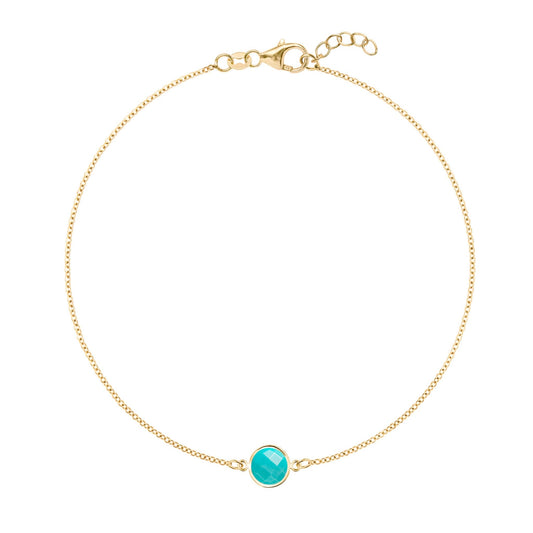 Grand 1 Turquoise Bracelet in 14k Gold (December)