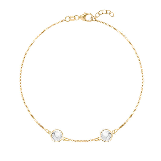 Grand 2 Birthstone Bracelet in 14k Gold