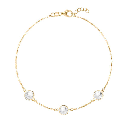 Grand 3 Birthstone Bracelet in 14k Gold