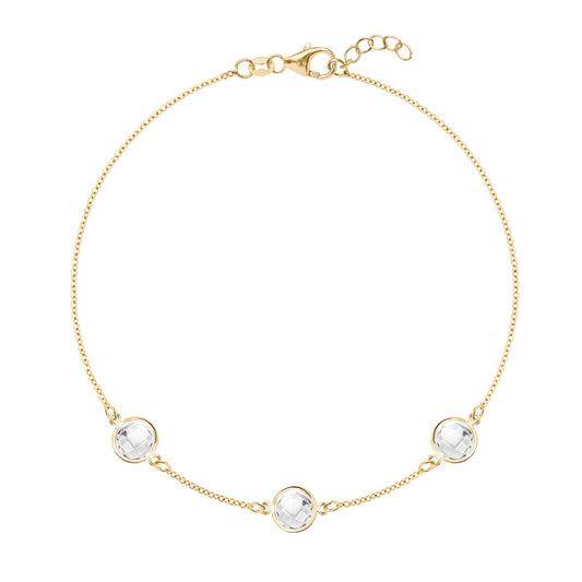 Grand 3 Birthstone Bracelet in 14k Gold