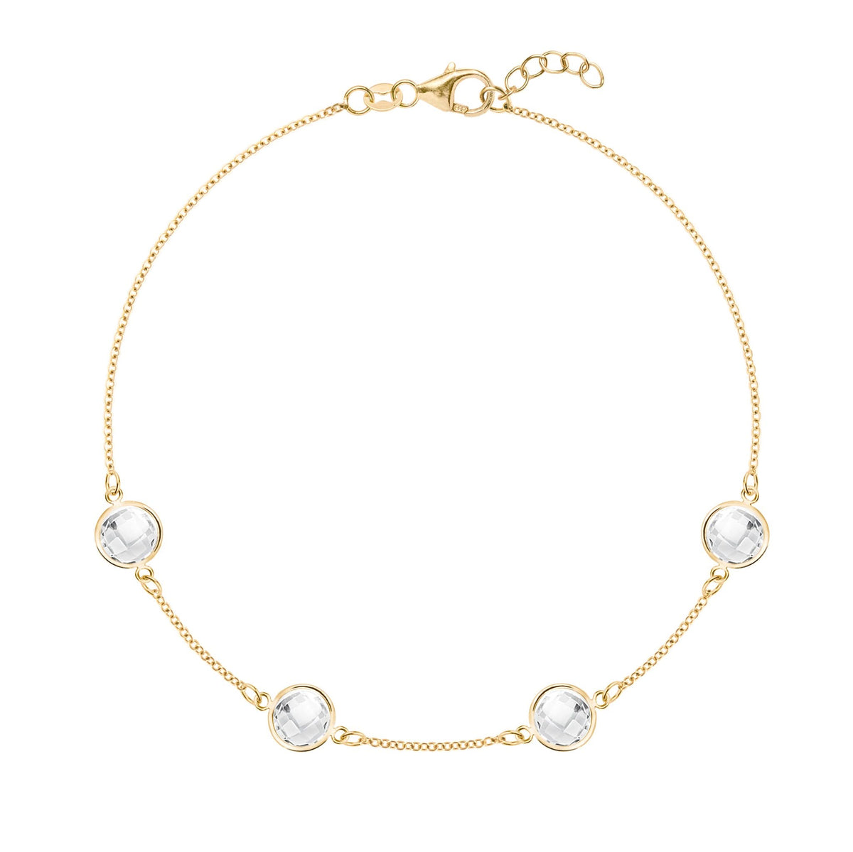 Grand 4 Birthstone Bracelet in 14k Gold