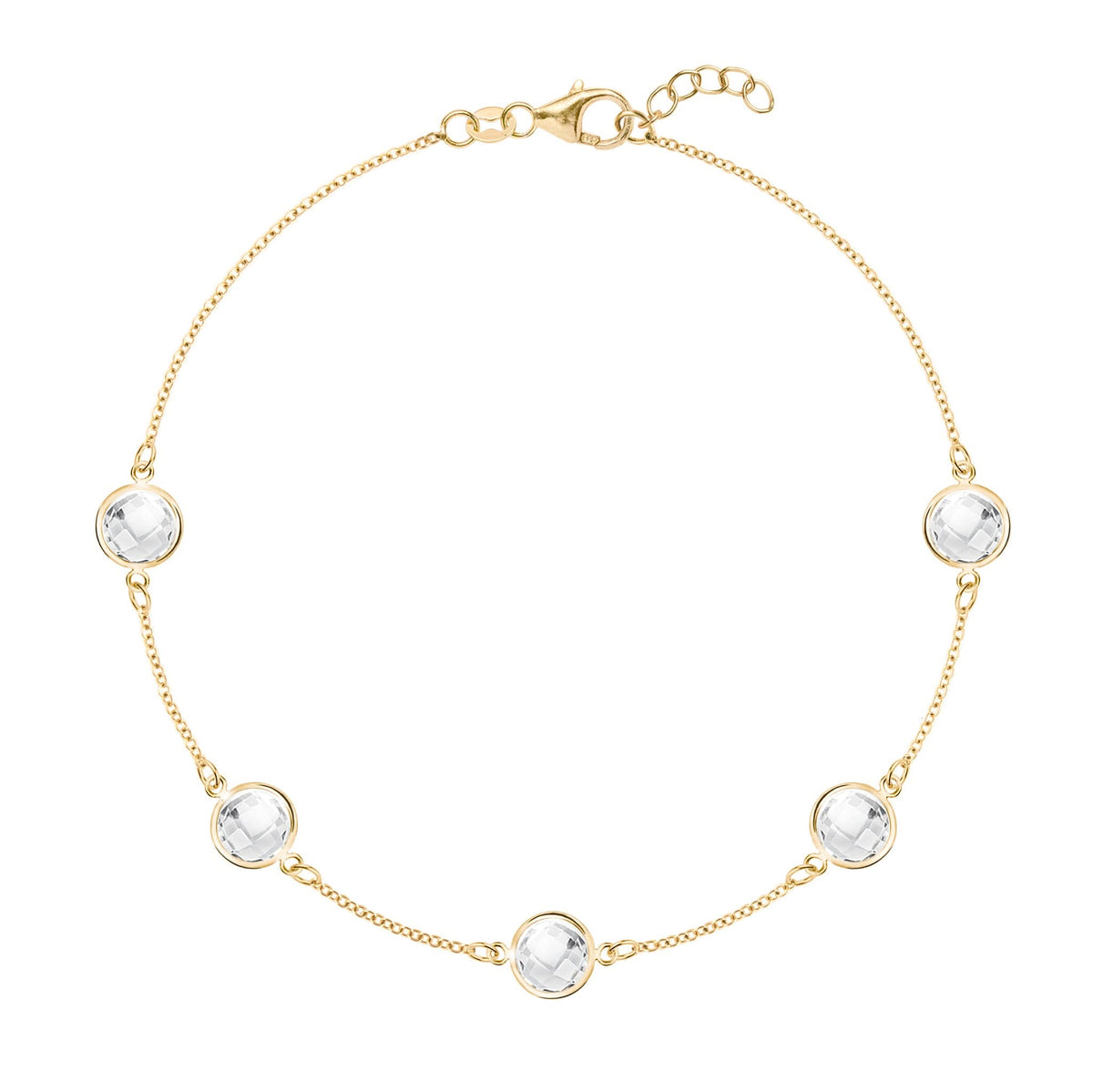 Grand 5 Birthstone Bracelet in 14k Gold