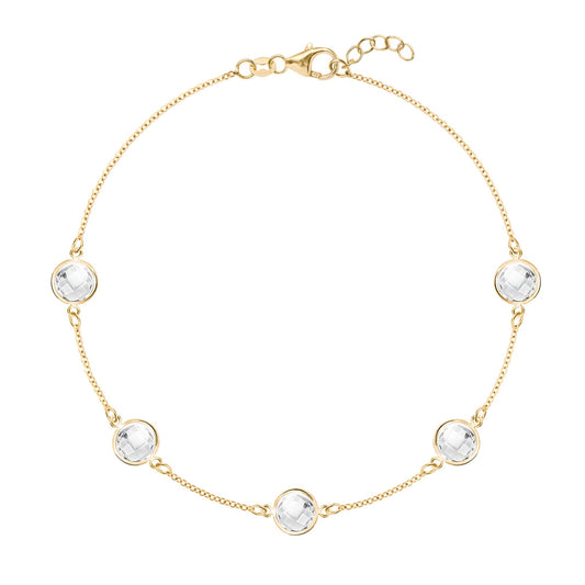 Grand 5 Birthstone Bracelet in 14k Gold