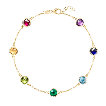Rainbow Grand 7 Stone Bracelet in 14k Gold
