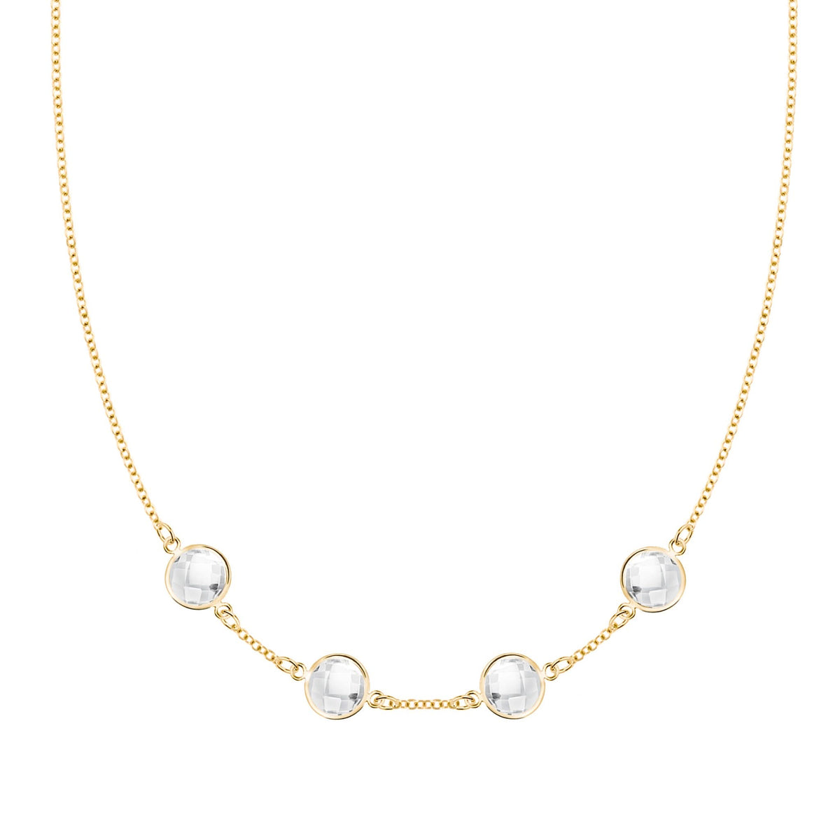 Grand 4 Birthstone Necklace in 14k Gold