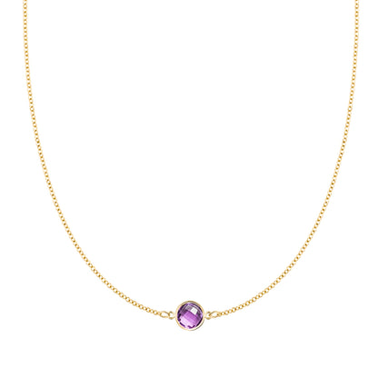 Grand 1 Amethyst Necklace in 14k Gold (February)
