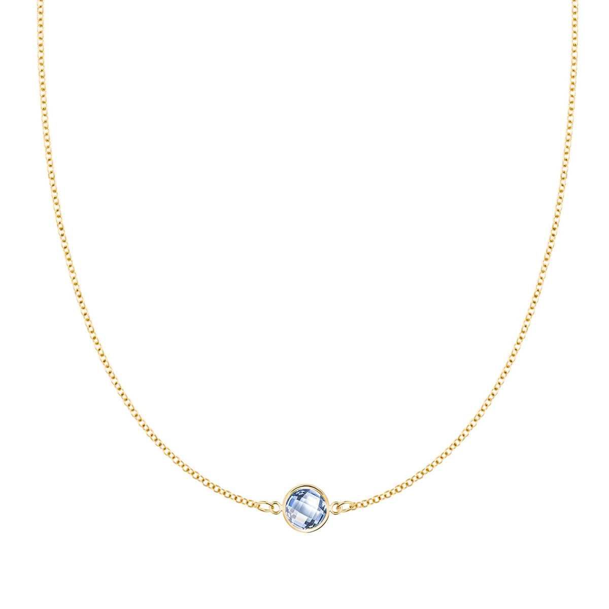 Grand 1 Aquamarine Necklace in 14k Gold (March)