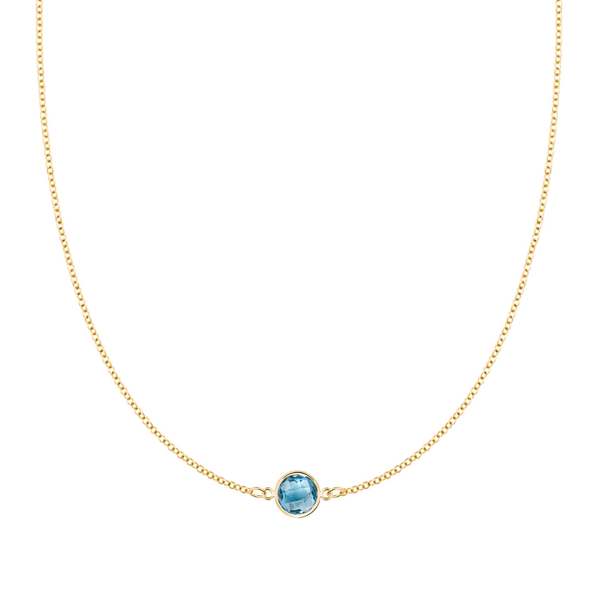 Grand 1 Nantucket Blue Topaz Necklace in 14k Gold (December)