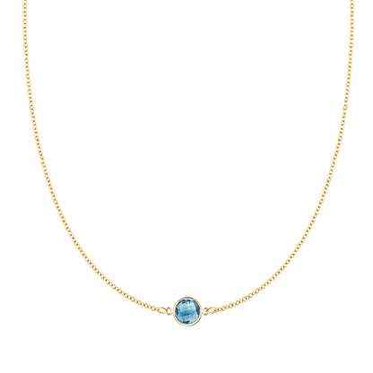 Grand 1 Nantucket Blue Topaz Necklace in 14k Gold (December)