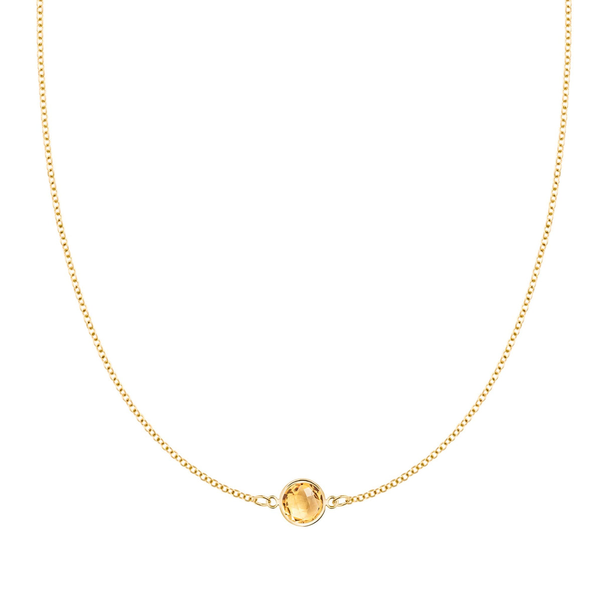 Grand 1 Citrine Necklace in 14k Gold (November)