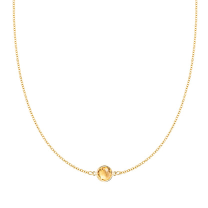 Grand 1 Citrine Necklace in 14k Gold (November)