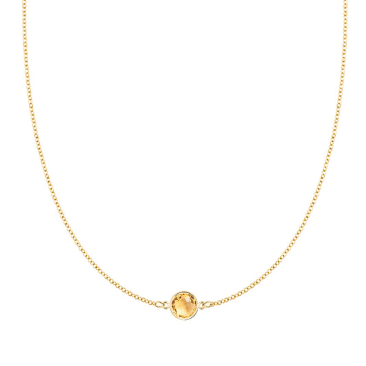 Grand 1 Citrine Necklace in 14k Gold (November)