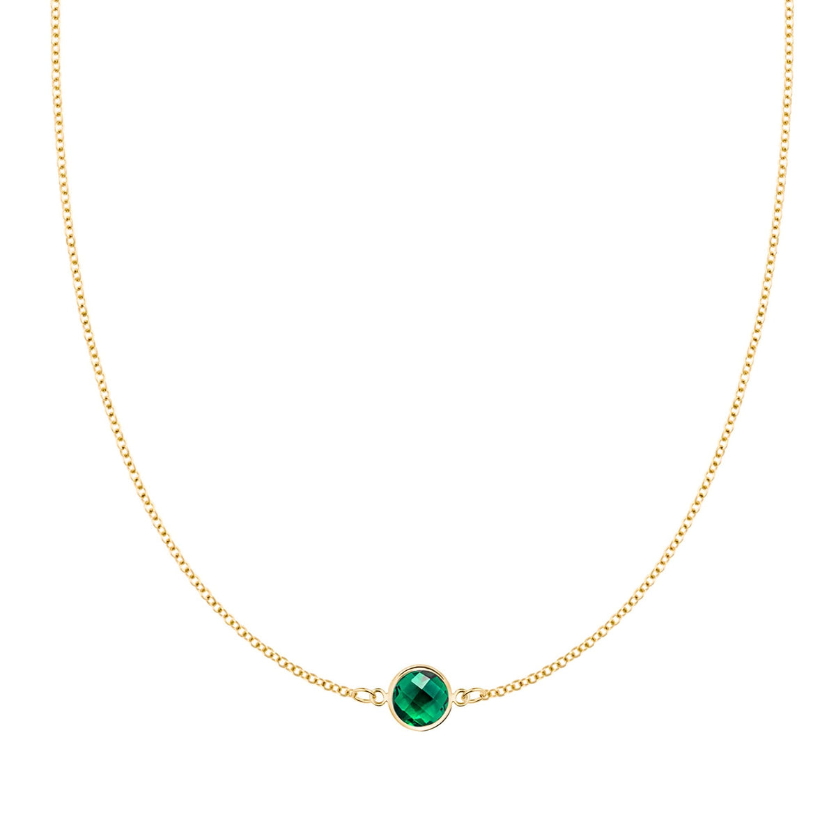 Grand 1 Emerald Necklace in 14k Gold (May)