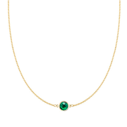 Grand 1 Emerald Necklace in 14k Gold (May)