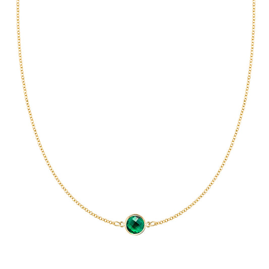 Grand 1 Emerald Necklace in 14k Gold (May)