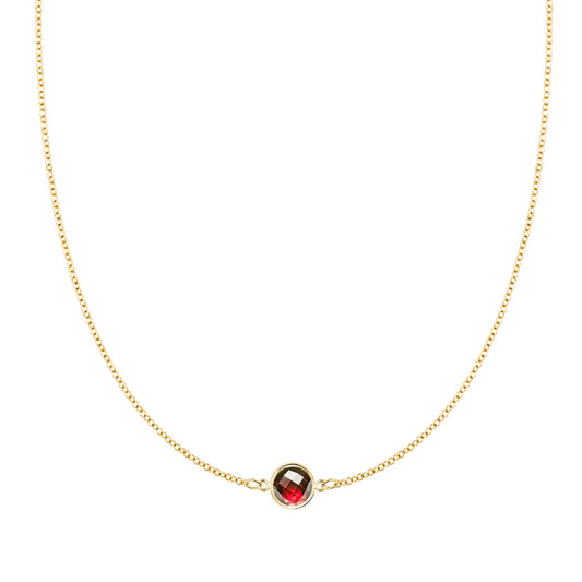 Grand 1 Garnet Necklace in 14k Gold (January)