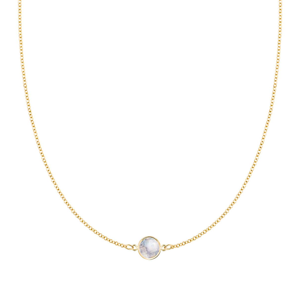 Grand 1 Moonstone Necklace in 14k Gold (June)