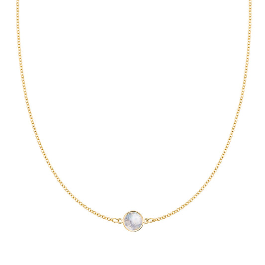 Grand 1 Moonstone Necklace in 14k Gold (June)