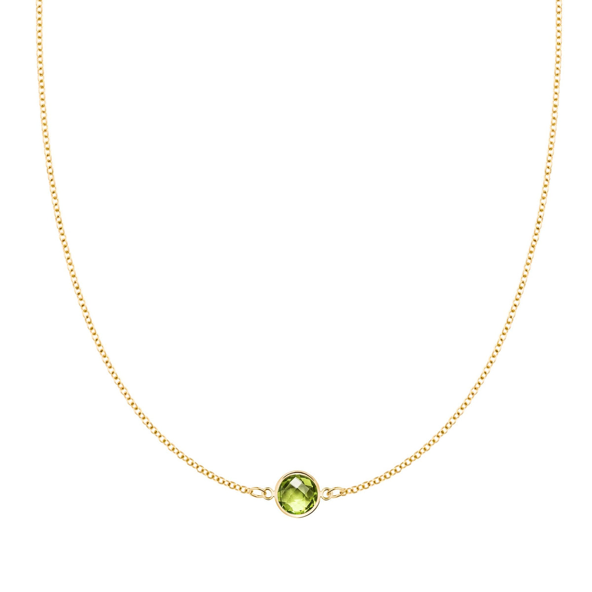 Grand 1 Peridot Necklace in 14k Gold (August)