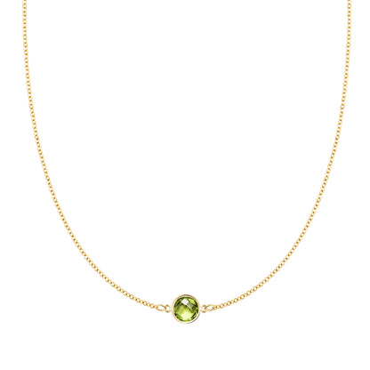 Grand 1 Peridot Necklace in 14k Gold (August)