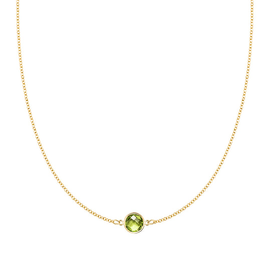 Grand 1 Peridot Necklace in 14k Gold (August)