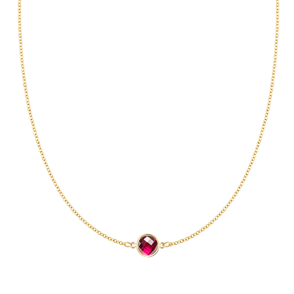 Grand 1 Ruby Necklace in 14k Gold (July)