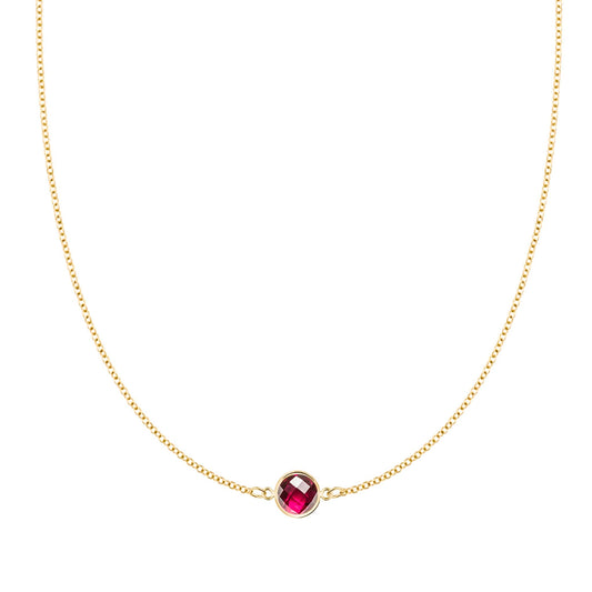 Grand 1 Ruby Necklace in 14k Gold (July)