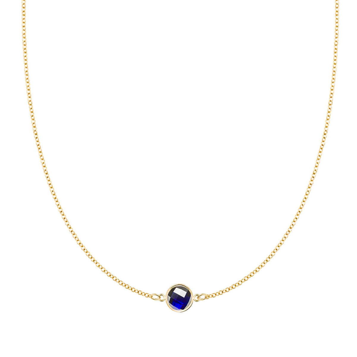 Grand 1 Sapphire Necklace in 14k Gold (September)