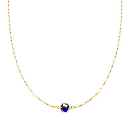Grand 1 Sapphire Necklace in 14k Gold (September)