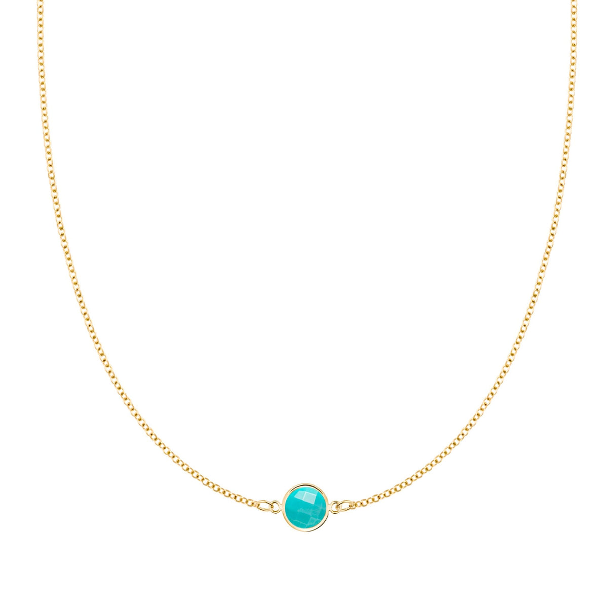 Grand 1 Turquoise Necklace in 14k Gold (December)
