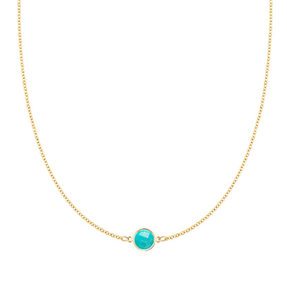 Grand 1 Turquoise Necklace in 14k Gold (December)