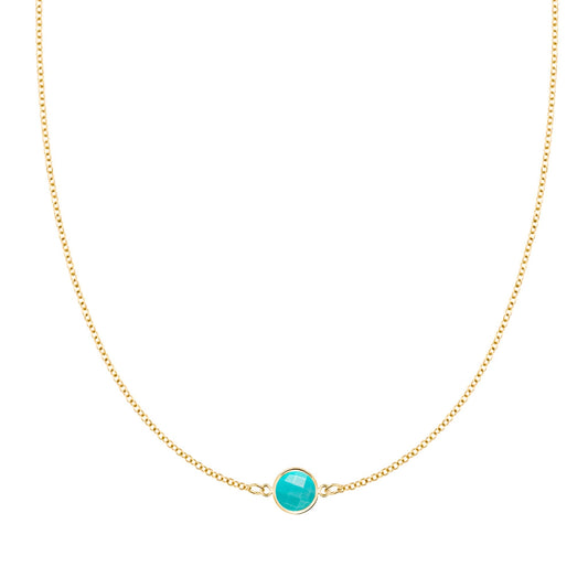 Grand 1 Turquoise Necklace in 14k Gold (December)