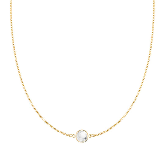 Grand 1 White Topaz Necklace in 14k Gold (April)