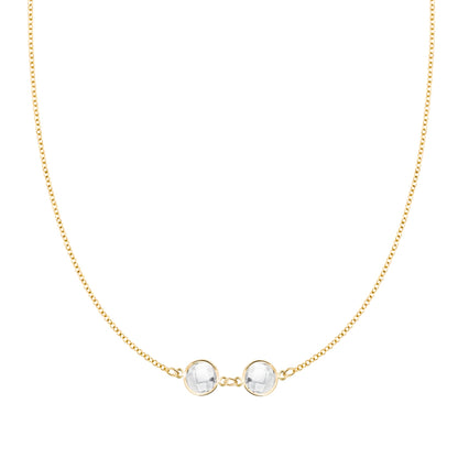 Grand 2 Connected Birthstone Necklace in 14k Gold