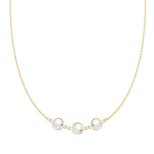 Grand 3 Connected Birthstone Necklace in 14k Gold