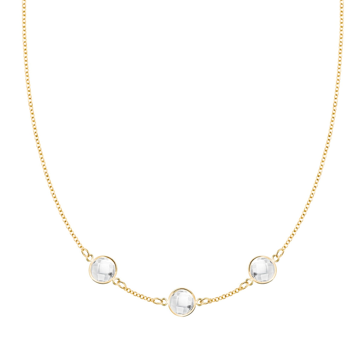 Grand 3 Birthstone Necklace in 14k Gold
