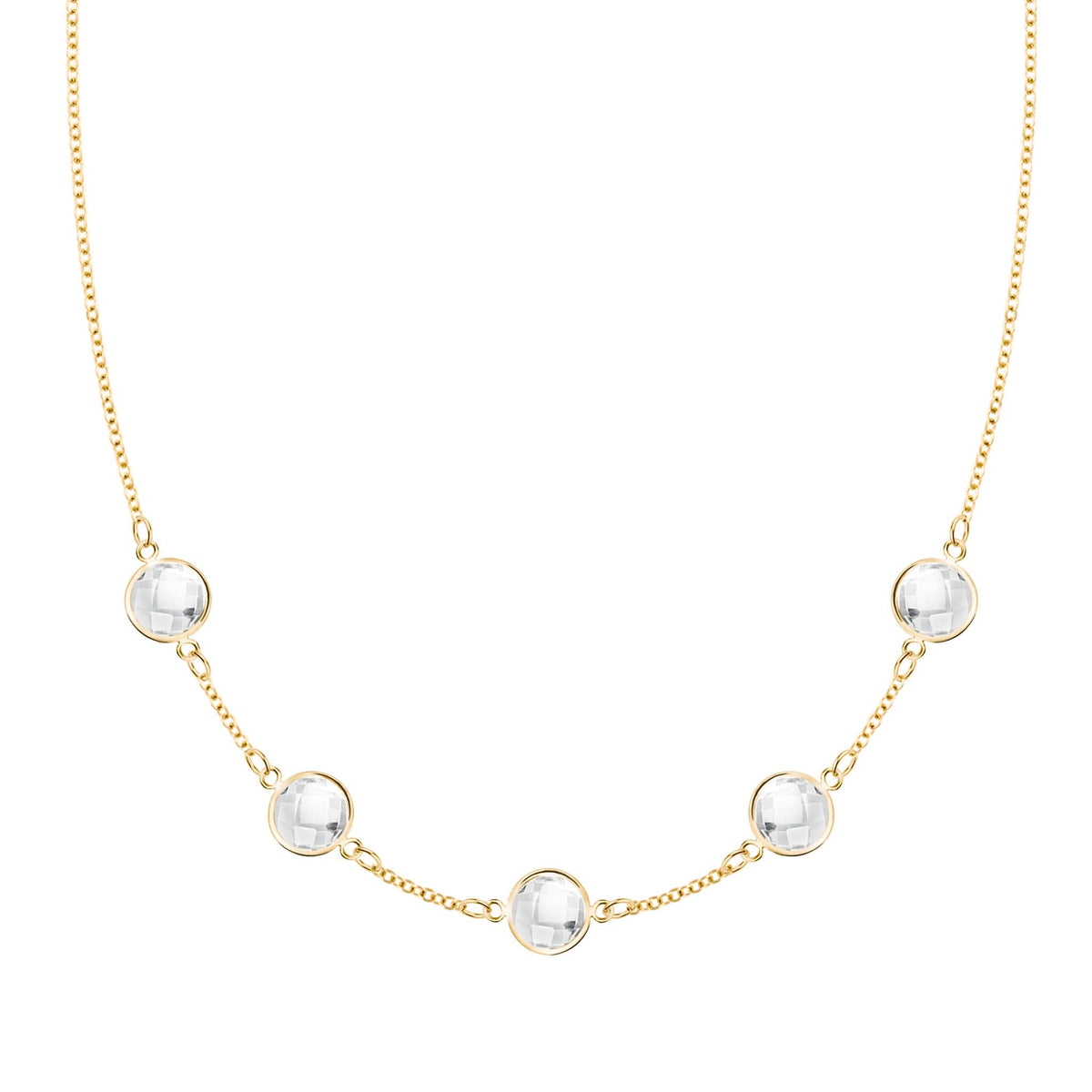 Grand 5 Birthstone Necklace in 14k Gold