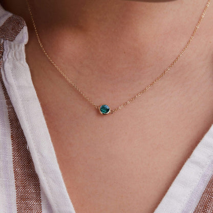 Grand 1 Emerald Necklace and Earrings Set in 14k Gold (May)